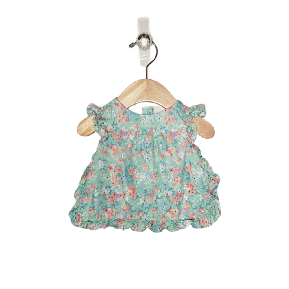 Janie and Jack 0-3 Months Baby Girl Floral Ruffle Sleeveless Top